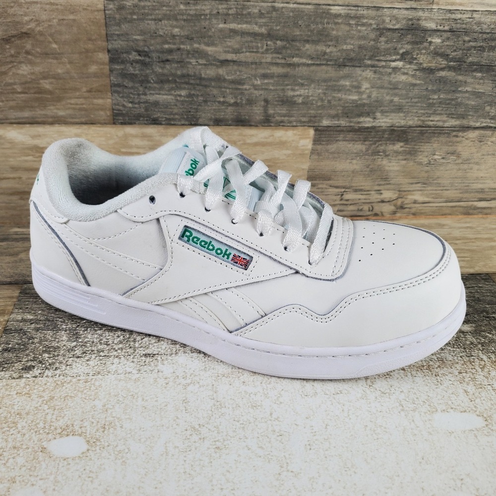 Reebok Club MEMT Work Shoes Womens Sz 8 M White Leather Composite Toe Lace Up